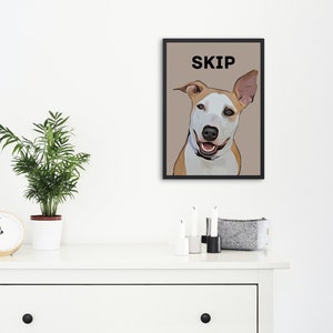 Pet Portrait Custom and Personalized Cartoonizer 1. Pet Dog and Cat Wall Art DIGITAL DOWNLOAD to Print on Poster or Canvas for gift.