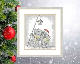 Winter Caroling Bears – Cross Stitch Pattern | PDF Instant Download | Christmas Bears Singing