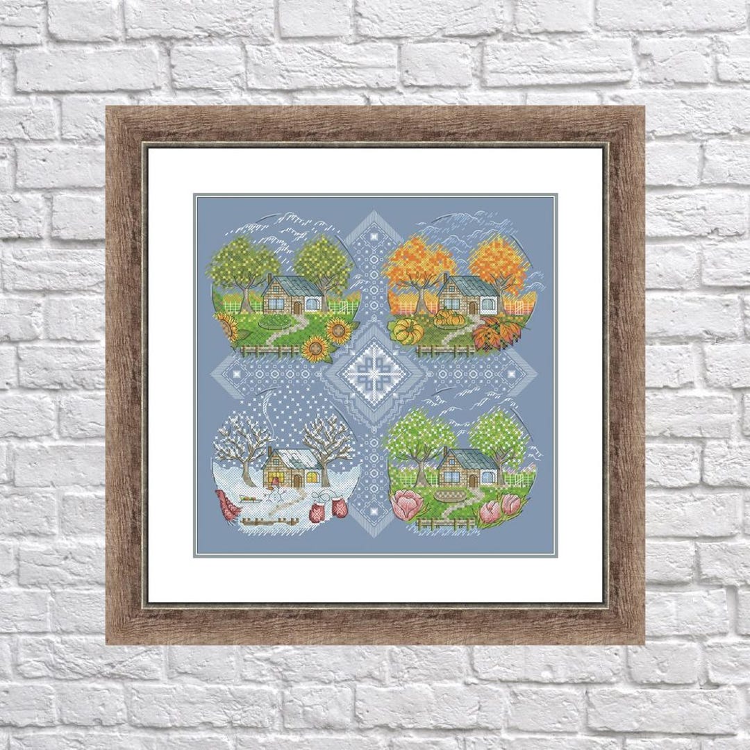 Four Seasons Cottage – Cross Stitch Pattern | PDF Instant Download ...