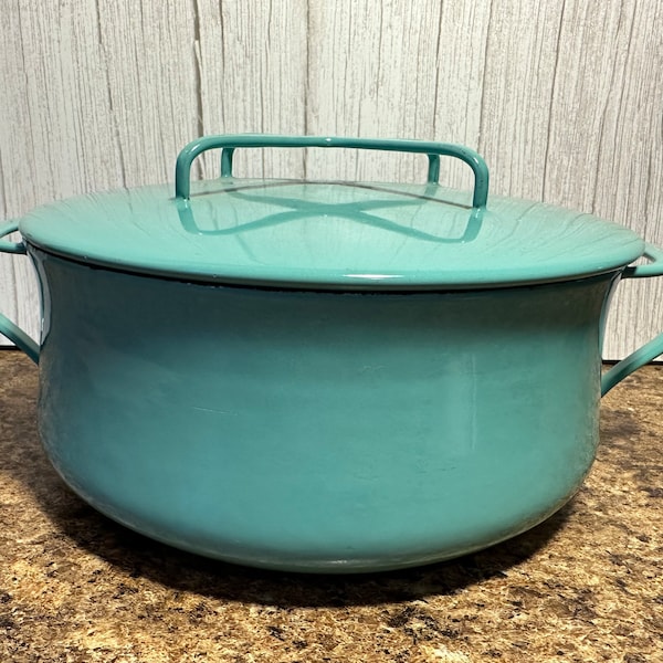 Vintage 1955-1959 Dansk Designs Denmark Kobenstyle Teal Metal Covered Casserole