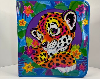 Vintage Lisa Frank Luipaard Cheetah Cub 3 Ring Zip Binder