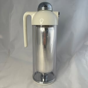 Vintage DAMAGED Crown Corning Insulated Coffee Carafe with Glass Insert White