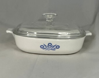 VINTAGE 1961-1966 Corning Ware Blue Cornflower P-9-B Casserole Dish with Lid