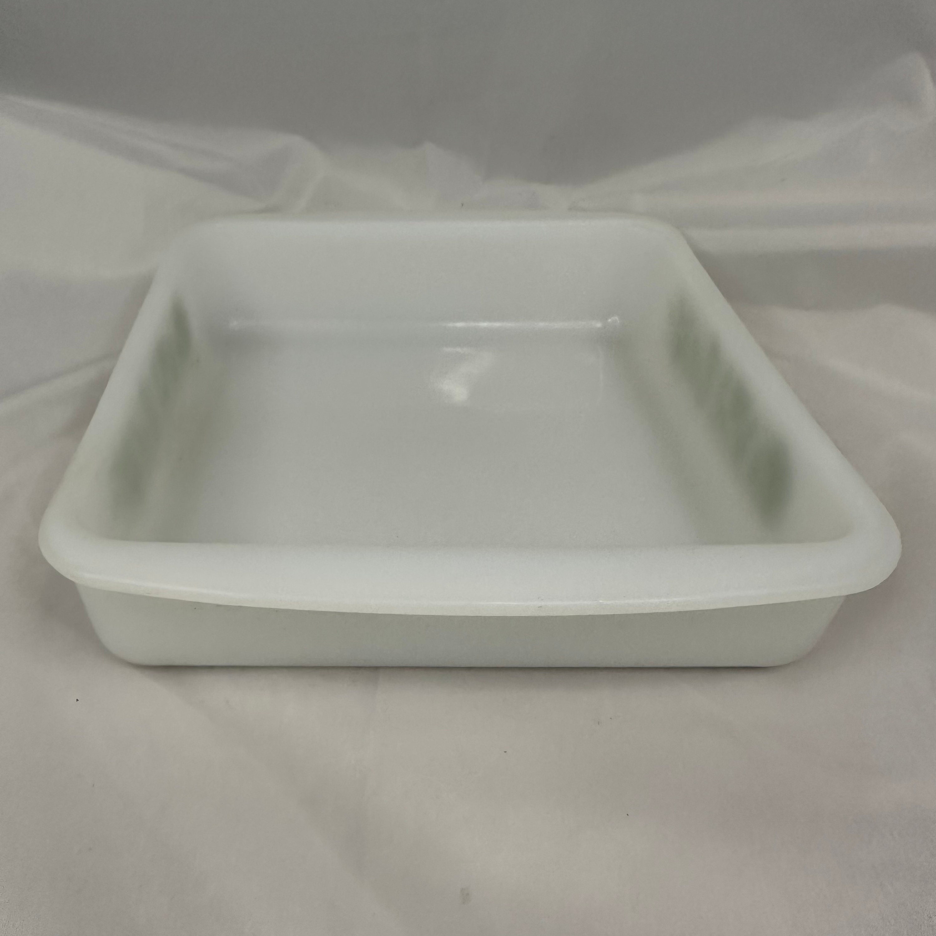 Vintage Glasbake Milk Glass 8 J2428 Square Baking Pan Green Etsy