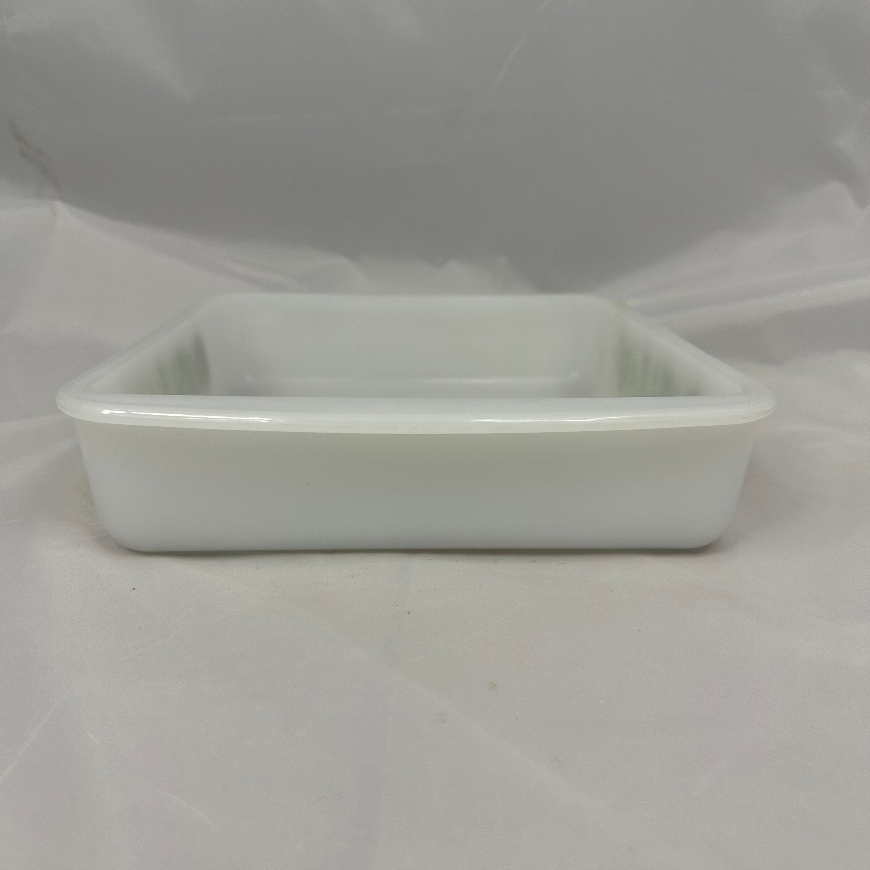 Vintage Glasbake Milk Glass 8 J2428 Square Baking Pan Green Etsy