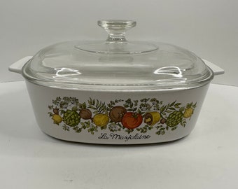 2 クォート。Spice Of Life Corning Ware キャセロール 蓋 アンバー