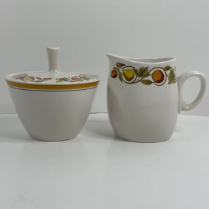 Vintage Franciscan Whitestone Ware Pickwick Creamer and Sugar Bowl Made in Japan
