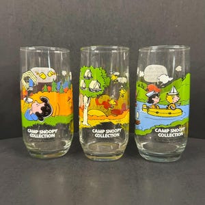 Peanuts Glasses Vintage Set - Etsy