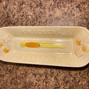 Vintage 1969 California Pottery Los Angeles Pottery Cracker Tray