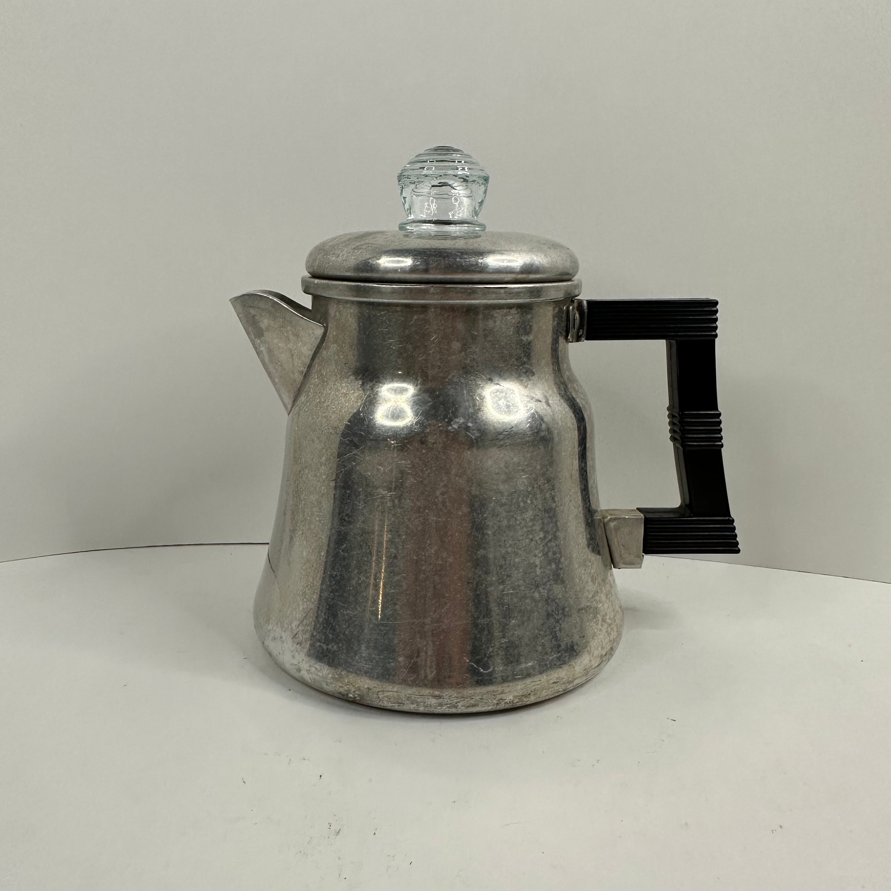 Vintage Wear-Ever Aluminum Coffee Pot No X-3004 with Glass Knob