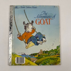 1984 The Adventures of Goat, Vintage Little Golden Book by Lucille Hammond, Bedtime Story, Children&#39;s Book
