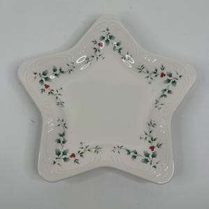 Pfaltzgraff WINTERBERRY 10&quot; Star Plate, Christmas Holiday Dinnerware Serving USA