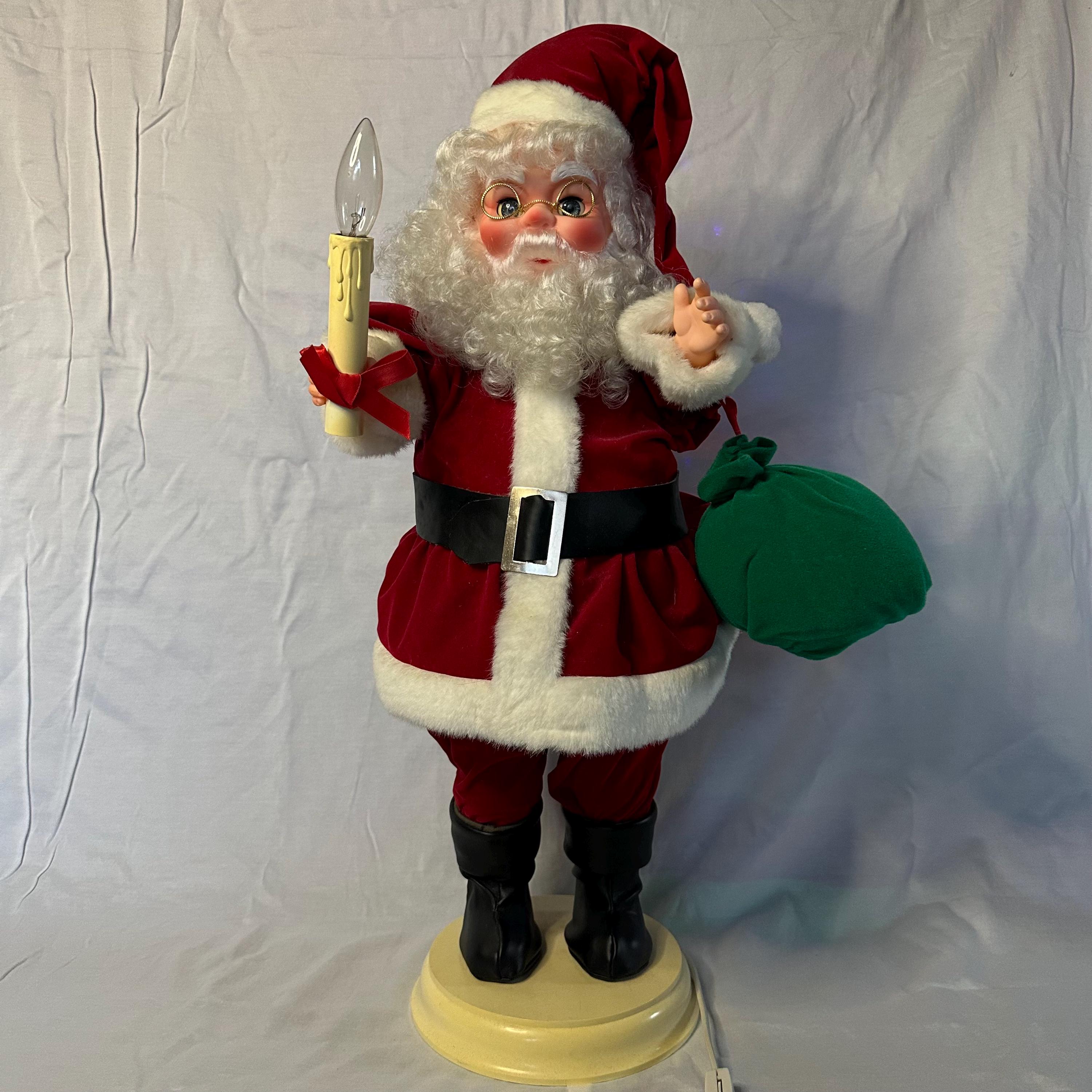 Vtg Rennoc Animated Santa Claus Display 1989 Light Up Moving