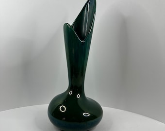 Vintage Royal Haeger Green Flame 16&quot; Pottery Vase MCM Mid Century