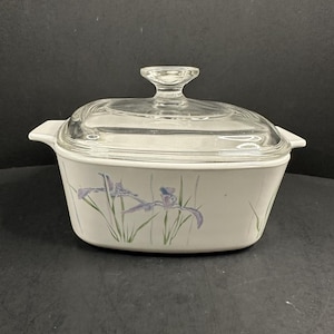 Corning Ware A-1.5-B Shadow Iris 1 1/2 Quart Casserole Dish, Vintage 1985-1995