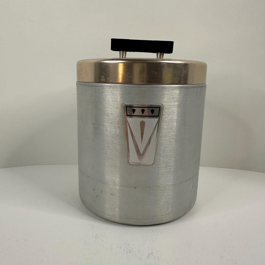 ヴィンテージメイドオブオナーアルミ食品保存容器 シルバー＆銅色