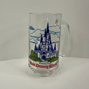 Vintage 1980s Walt Disney Productions Magic Kingdom Cinderella Castle Glass Mug