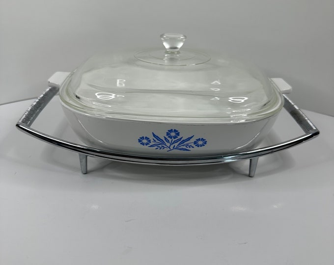 Corning Ware Blue Cornflower 10 Inch Casserole Dish P-10-B W/ Pyrex Lid ...
