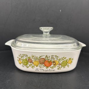 Le Marjolaine Corning Ware Spice of Life A-2-B Auflaufform Pyrex Deckel Vintage