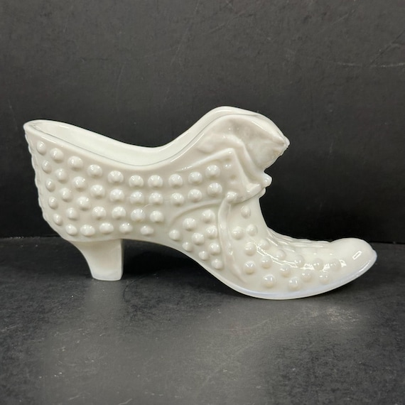 フェントン ボブネイル ミルクガラス 蓋付きキャンディディッシュ 美品