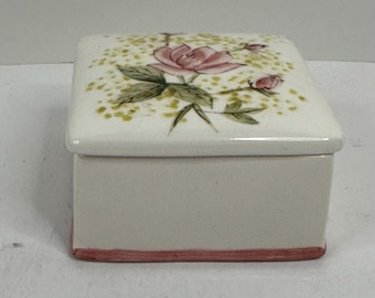 ヴィンテージマカオ陶器箱：手描き花柄小物皿、5 x 2インチ - Etsy 日本