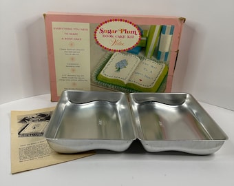 Vintage Wilton SUGAR PLUM BOOK 2pc Cake Pan w/Instructions 1983 Original Box