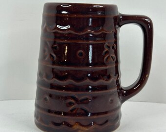 MUG Krug marguerite vintage 16 oz en grès fabriqué aux États-Unis marron Marcrest