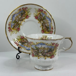 Paragon Chippendale F Pattern Teacup and Saucer Set England Fine Bone China