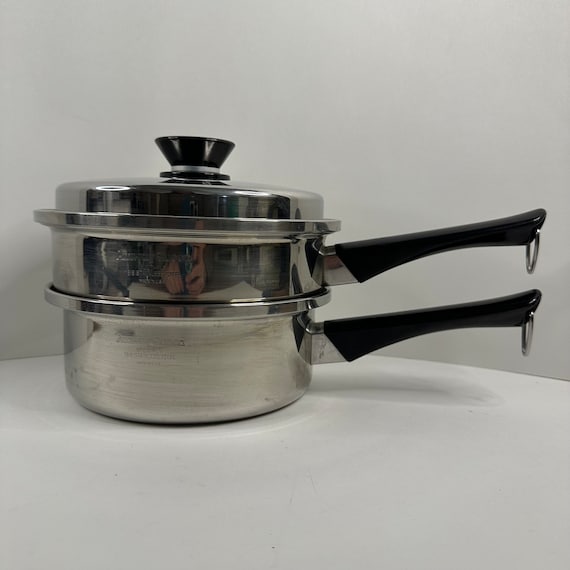 Vintage Amway Queen Cookware 4 Piece Saucepan Set With Lids 18 8