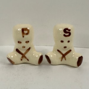 Vintage Hand Painted Sailor or Soldier Salt and Pepper Shakers
