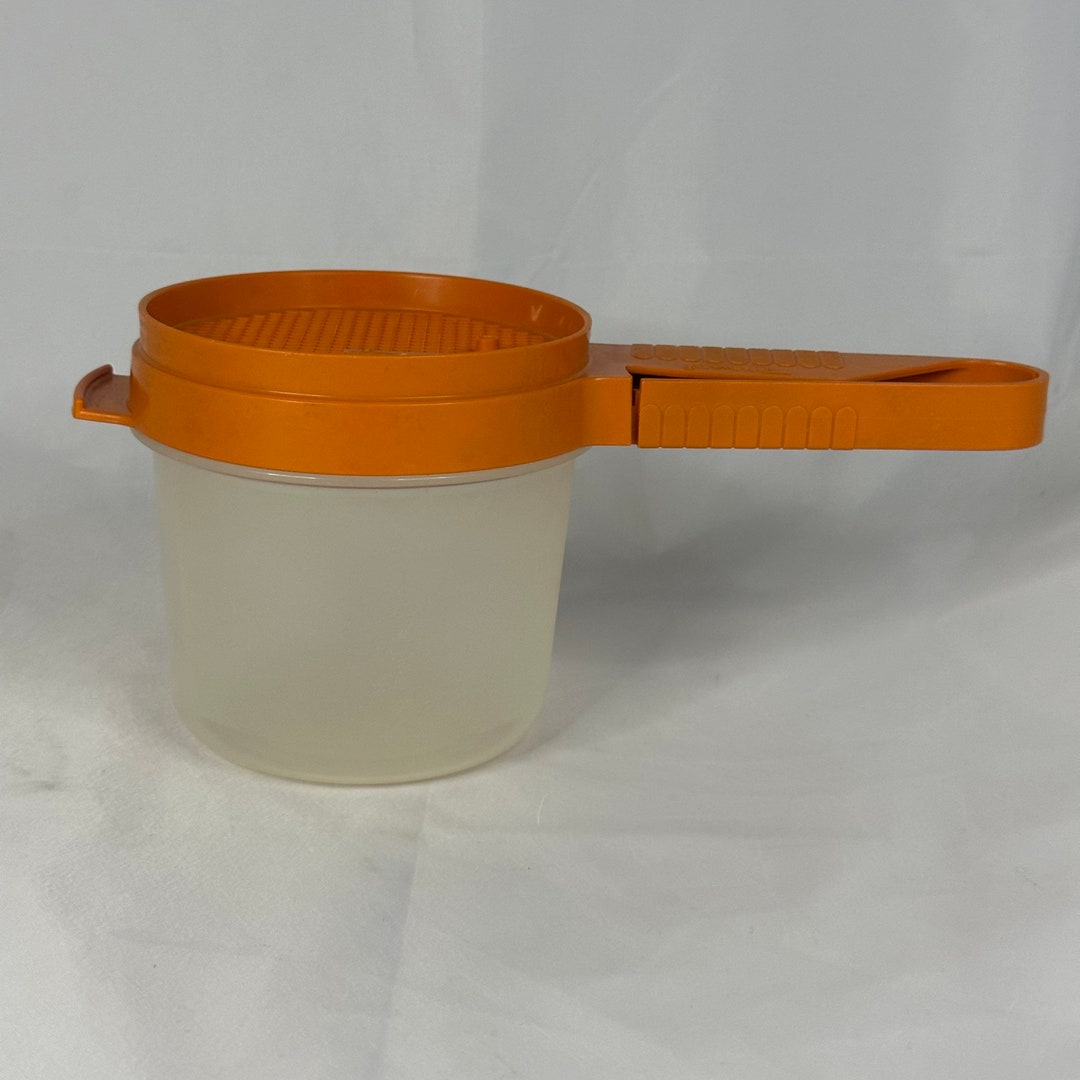 Tupperware sift It Orange Handheld Flour Sifter 1493, 1689 No Lid Etsy