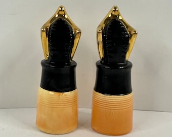 Vintage Ink Pen Nib Salt and Pepper Shakers