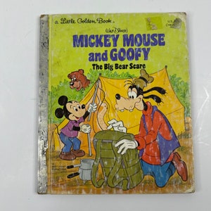 1978 Mickey Mouse & Goofy: The Big Bear Scare, Vintage kleines goldenes Buch