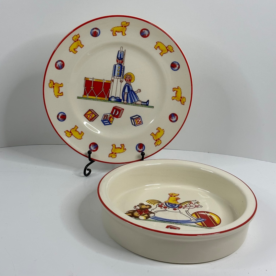Tiffany & Co Toys Pattern Mason's Ironstone Child's Plate and Bowl