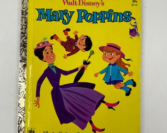 1964 Walt Disney's Mary Poppins, Vintage Little Golden Book by Annie North Bedford, Children's Bedtime Story Book