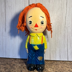 Vintage 1960s 15” RAGGEDY ANDY Large Piggy Coin Bank plaster Japan
