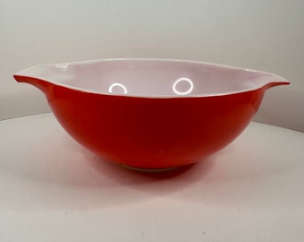 Pyrex Red Friendship Cinderella 4 Quart Mixing Bowl #444, Vintage 1971-1974