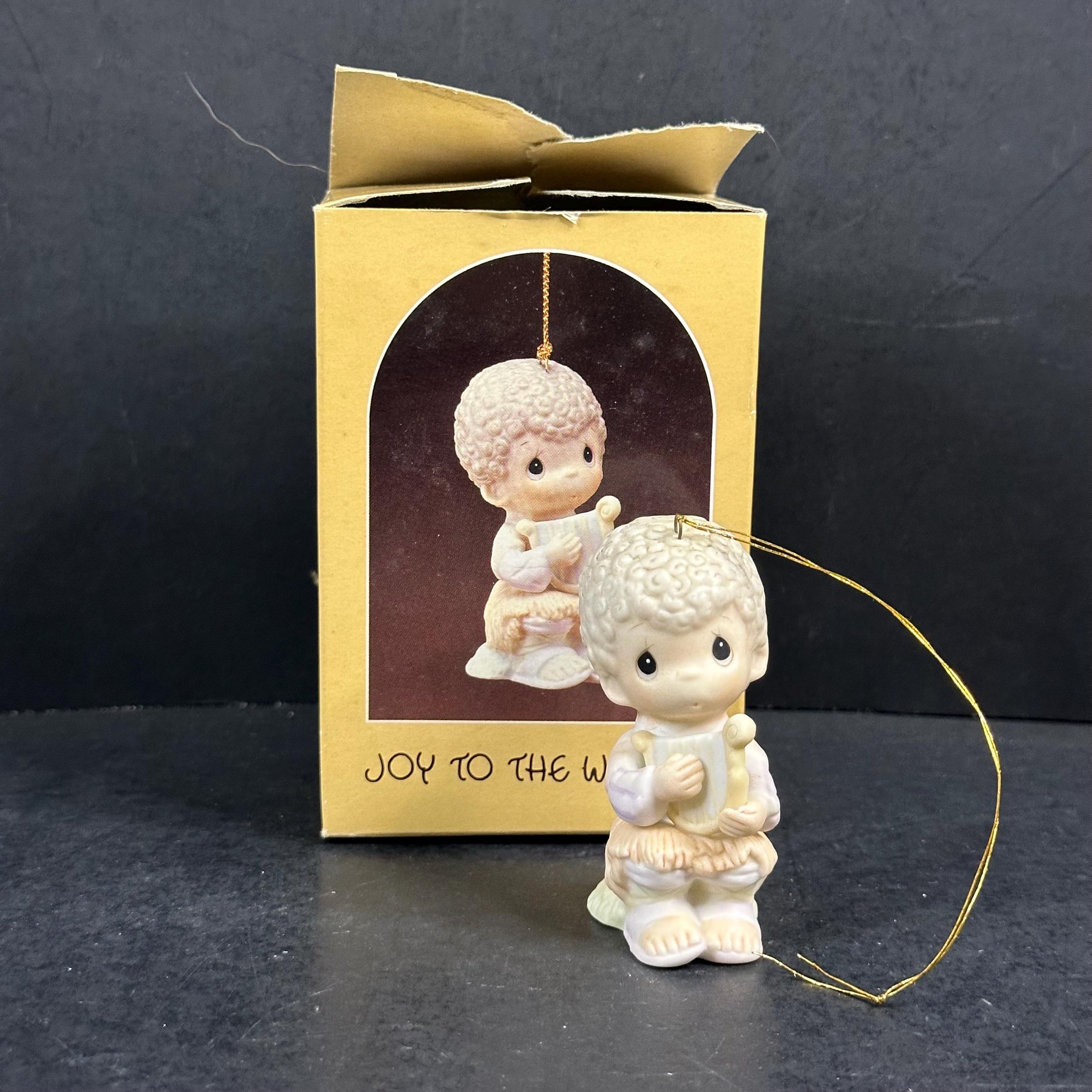 1984 Precious Moments "Joy to the World" Porcelain Hanging Christmas Ornament