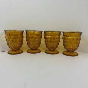 ヴィンテージ インディアナ グラス アンバー コロニー ホワイトホール