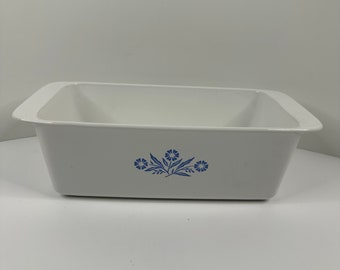 Corning Ware Blue Cornflower P-315-B Molde para pan de 2 cuartos, vintage de la década de 1980