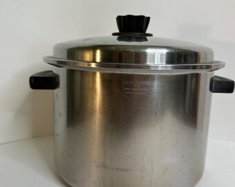 Vintage Lustre Craft 3 Ply Stainless Steel 8 quart Stockpot with Lid, USA