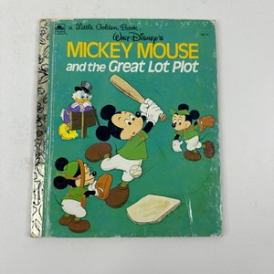 1974 Walt Disney&#39;s Mickey Mouse and the Great Lot Plot, Vintage Little Golden Book, Children&#39;s Bedtime Story Book