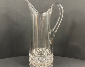 Jarra de jarra EAPG Hero Ware antigua de Elson Glass Co, alrededor de 1891