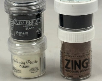 Lot of 4 Embossing Powders from Stampin' Up!, Ranger and Zing!