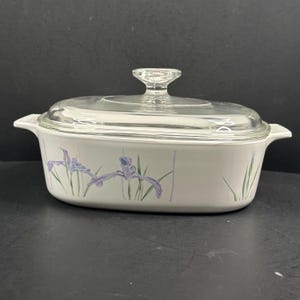 Corning Ware A-2-B Shadow Iris 2 Quart Casserole Dish, Vintage 1985-1995