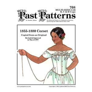 1850s Victorian Corset Sewing Pattern – Historical Costume (PDF Download) - Past Patterns 0708