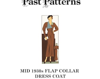1930s Flap Collar Dress Coat Sewing Pattern – Anne Adams Reproduction, Bust 36 - Past Patterns 1527