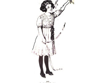 Past Patterns 0300 - Mid 1910s Girls Empire Dress with Surplice Waist Sewing Pattern bust 27 b27 Butterick reproduction 10s Edwardian Age