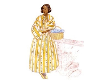 Past Patterns 0803 - 1850s Round Pioneer Dress Sewing Pattern an original design bust 33-40 1/2 Everyday Dress 50s 1860s 60s