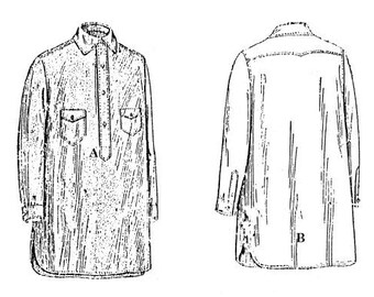 Past Patterns 8225 - 1920s Mens Outing Shirt Pattern 15 1/2" neck reproduction of independent publisher Roaring 20s Flapper era